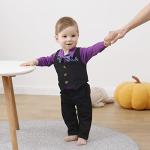 YALLET Baby Boy Clothes Set Infant Tuxedo Long Sleeve Gentleman Suit Outfits + Beret Hat + Suspender Pants + Bowtie 0-18M from 