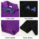 YALLET Baby Boy Clothes Set Infant Tuxedo Long Sleeve Gentleman Suit Outfits + Beret Hat + Suspender Pants + Bowtie 0-18M from 