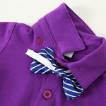 YALLET Baby Boy Clothes Set Infant Tuxedo Long Sleeve Gentleman Suit Outfits + Beret Hat + Suspender Pants + Bowtie 0-18M from 