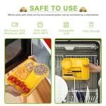 Toddler Plates - Toddler eating Utensil set with Spoon Fork and Removable Straw - Construction theme Toddler Utensils - Baby Plates Feeding set - Construction Plates and Cutlery - Yellow by HEBELLE