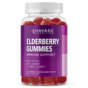 Sambucus Black Elderberry Gummies for Adults | Powerful Antioxidants Packed in Elderberry with Zinc and Vitamin C | Elderberry Vitamins with Elderberry Extract | Improves Immune Support | 120 Count from Havasu Nutrition