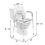 Xilingol Raised Toilet Seat with Handles and Back,330lb Bedside Commode Chair with Arms, 4-in-1 Adjustable & Portable Bathroom Chair for Adults, Senior, Elderly,Handicap, Disabled by Xilingol
