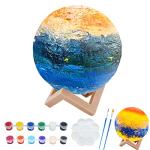 Paint Your Own Moon Lamp Kit, DIY 3D Night Light, with Stand, Paints & Brushes, Arts Crafts for Children to Paint, for Kids Preschool Learning Birthday Christmas Gift Ages 3 4 5 6 7 8 9 10 11 12+ by HAPMARS
