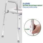 Xilingol Raised Toilet Seat with Handles and Back,330lb Bedside Commode Chair with Arms, 4-in-1 Adjustable & Portable Bathroom Chair for Adults, Senior, Elderly,Handicap, Disabled by Xilingol