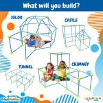 Intellio Toys Bright Builder - 100 Pieces Kids Fort Building Kit Blue and Green - Creative Fort for 4,5,6,7,8 Boy & Girls - STEM Building DIY Educational Learning Toy by Intellio Toys