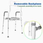 Xilingol Raised Toilet Seat with Handles and Back,330lb Bedside Commode Chair with Arms, 4-in-1 Adjustable & Portable Bathroom Chair for Adults, Senior, Elderly,Handicap, Disabled by Xilingol