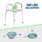 Xilingol Raised Toilet Seat with Handles and Back,330lb Bedside Commode Chair with Arms, 4-in-1 Adjustable & Portable Bathroom Chair for Adults, Senior, Elderly,Handicap, Disabled by Xilingol