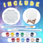 Paint Your Own Moon Lamp Kit, DIY 3D Night Light, with Stand, Paints & Brushes, Arts Crafts for Children to Paint, for Kids Preschool Learning Birthday Christmas Gift Ages 3 4 5 6 7 8 9 10 11 12+ by HAPMARS