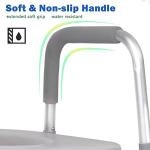 Xilingol Raised Toilet Seat with Handles and Back,330lb Bedside Commode Chair with Arms, 4-in-1 Adjustable & Portable Bathroom Chair for Adults, Senior, Elderly,Handicap, Disabled by Xilingol