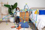 Intellio Toys Bright Builder - 100 Pieces Kids Fort Building Kit Blue and Green - Creative Fort for 4,5,6,7,8 Boy & Girls - STEM Building DIY Educational Learning Toy by Intellio Toys