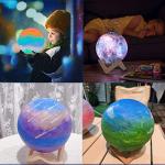 Paint Your Own Moon Lamp Kit, DIY 3D Night Light, with Stand, Paints & Brushes, Arts Crafts for Children to Paint, for Kids Preschool Learning Birthday Christmas Gift Ages 3 4 5 6 7 8 9 10 11 12+ by HAPMARS