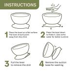 NutriChef Baby and Toddler, 3 Compartment Plate, Bowl, and Spoon Feeding Set- Silicon Suction, Non-Toxic All Natural Bamboo Baby Food Plate with Silicon Bib by NutriChef