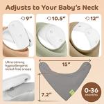 BUNFLEE Baby Bandana Drool Bibs for Boys and Girls - 5 Pack Soft and Absorbent Cotton Baby Bibs for Newborns and Toddlers - Gender Neutral Baby Gifts Idea - Cute Registry for Baby Shower Gifts from 