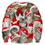 RAISEVERN Teen Girls Christmas Cat in Space Sweatshirt Hipster Stylish Sweater Jumper Clothing, pizza cat 2, XL by 