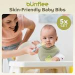 BUNFLEE Baby Bandana Drool Bibs for Boys and Girls - 5 Pack Soft and Absorbent Cotton Baby Bibs for Newborns and Toddlers - Gender Neutral Baby Gifts Idea - Cute Registry for Baby Shower Gifts from 