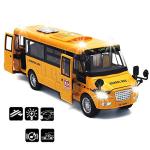 CORPER TOYS School Bus Toy Die Cast Vehicles Yellow Large Alloy Pull Back 9'' Play Bus with Sounds and Lights for Kids by CORPER TOYS