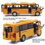 CORPER TOYS School Bus Toy Die Cast Vehicles Yellow Large Alloy Pull Back 9'' Play Bus with Sounds and Lights for Kids by CORPER TOYS