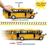CORPER TOYS School Bus Toy Die Cast Vehicles Yellow Large Alloy Pull Back 9'' Play Bus with Sounds and Lights for Kids by CORPER TOYS