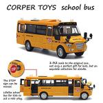 CORPER TOYS School Bus Toy Die Cast Vehicles Yellow Large Alloy Pull Back 9'' Play Bus with Sounds and Lights for Kids by CORPER TOYS