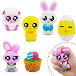 JOYIN 6 Pcs Easter Squishy Toys for Easter Eggs Hunt, Easter Novelty Toys Kids Party Favor, Easter Stress Relief Toy, Easter Basket Stuffers Fillers, Easter Classroom Prize Supplies from Joyin Inc.
