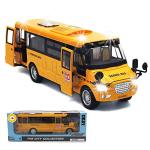 CORPER TOYS School Bus Toy Die Cast Vehicles Yellow Large Alloy Pull Back 9'' Play Bus with Sounds and Lights for Kids by CORPER TOYS
