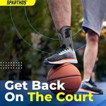 Sparthos Lace Up Ankle Brace - Adjustable Support for Running, Basketball, Volleyball - for Injury Recovery and Sprains - Compression Stabilizer Braces - For Men & Women (Gray - Large) from Clevum OU