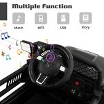 OLAKIDS Kids Ride On Truck, 12V Electric Vehicle Jeep Car with Remote Control, Toddlers Battery Powered Toy with 2 Speeds, Spring Suspension, Double Open Doors, LED Lights, Music, USB, Mp3 (Black) from Olakids