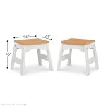 Melissa & Doug Wooden Stools - Set of 2 (White/Natural) by Melissa & Doug