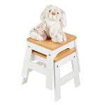 Melissa & Doug Wooden Stools - Set of 2 (White/Natural) by Melissa & Doug