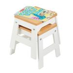 Melissa & Doug Wooden Stools - Set of 2 (White/Natural) by Melissa & Doug