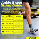 Sparthos Lace Up Ankle Brace - Adjustable Support for Running, Basketball, Volleyball - for Injury Recovery and Sprains - Compression Stabilizer Braces - For Men & Women (Gray - Large) from Clevum OU