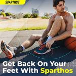 Sparthos Lace Up Ankle Brace - Adjustable Support for Running, Basketball, Volleyball - for Injury Recovery and Sprains - Compression Stabilizer Braces - For Men & Women (Gray - Large) from Clevum OU