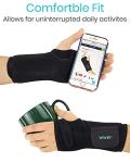 Vive Wrist Brace - Carpal Tunnel Hand Compression Support Wrap for Men, Women, Tendinitis, Bowling, Sports Injuries Pain Relief - Removable Splint - Universal Ergonomic Fit (Black, Left) from Vive Health