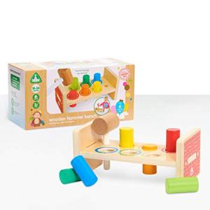 Early Learning Centre Wooden Hammer Bench, Hand Eye Coordination, Stimulates Senses, Toys for 18 Months, Amazon Exclusive, by Just Play by Just Play