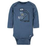 Gerber Baby Boy's 6-Pack Long-Sleeve Onesies Bodysuit, Dinosaur Blue, 0-3 Months by Gerber