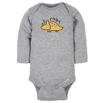 Gerber Baby Boy's 6-Pack Long-Sleeve Onesies Bodysuit, Dinosaur Blue, 0-3 Months by Gerber