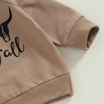 2Pcs Toddler Baby Boy Western Clothes Cow Print Long Sleeve Pullover Sweatshirt Tops+Jogger Pants Fall Winter Outfits (Coffee, 18-24 Months) from KMBANGI