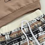 2Pcs Toddler Baby Boy Western Clothes Cow Print Long Sleeve Pullover Sweatshirt Tops+Jogger Pants Fall Winter Outfits (Coffee, 18-24 Months) from KMBANGI