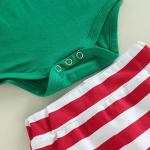Endorothii My 1st Christmas Baby Girl Boy Outfits First Christmas Clothes Newborn Romper Onesie Striped Pants Hat Set (Green Red White Striped, 0-3 Months) from Endorothii