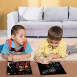 Scratch Art Rainbow Paper 36 Sheets, Colorful Magic Papers Black Scratch it Off Art Crafts Notes Boards with 4 Scratch Pen for Kids Holiday Birthday Gift (36 Papers) from VL-SP