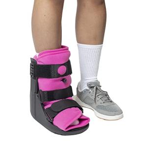 Short Air Walking Boot in Pink Color - Womens Low Profile CAM Air Pump Medical Orthopedic Walker Boot for Ankle and Foot Fractures, Post Op Support, Sprains and Soft Tissue Injuries by Brace Direct from Brace Direct