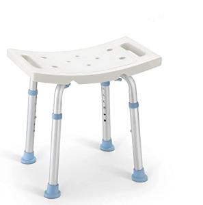 OasisSpace Shower Chair, Adjustable Bath Stool with Free Assist Grab Bar - Medical Tool Free Anti-Slip Bench Bathtub Stool Seat with Durable Aluminum Legs for Elderly, Senior, Handicap & Disabled by OasisSpace