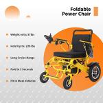 Electric Wheelchairs for Adults, Lightweight Folding Motorized Wheelchair, Used for All Terrain Wheelchair with Dual Batteries and Dual Motor, Auto-Folding Wheelchair with 6 Shock Absorbers (Y) by Pipleo