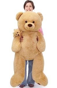 Tezituor Giant Plush Teddy Bear Stuffed Animals - 4.3ft Soft Hug Big Teddy Bear, Mommy and Baby Large Teddy Bear Gift for Mom and Kids, Girlfriend,Teens by Tezituor