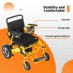 Electric Wheelchairs for Adults, Lightweight Folding Motorized Wheelchair, Used for All Terrain Wheelchair with Dual Batteries and Dual Motor, Auto-Folding Wheelchair with 6 Shock Absorbers (Y) by Pipleo