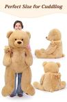 Tezituor Giant Plush Teddy Bear Stuffed Animals - 4.3ft Soft Hug Big Teddy Bear, Mommy and Baby Large Teddy Bear Gift for Mom and Kids, Girlfriend,Teens by Tezituor