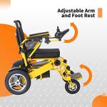 Electric Wheelchairs for Adults, Lightweight Folding Motorized Wheelchair, Used for All Terrain Wheelchair with Dual Batteries and Dual Motor, Auto-Folding Wheelchair with 6 Shock Absorbers (Y) by Pipleo