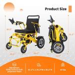 Electric Wheelchairs for Adults, Lightweight Folding Motorized Wheelchair, Used for All Terrain Wheelchair with Dual Batteries and Dual Motor, Auto-Folding Wheelchair with 6 Shock Absorbers (Y) by Pipleo