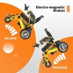 Electric Wheelchairs for Adults, Lightweight Folding Motorized Wheelchair, Used for All Terrain Wheelchair with Dual Batteries and Dual Motor, Auto-Folding Wheelchair with 6 Shock Absorbers (Y) by Pipleo