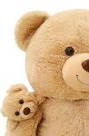 Tezituor Giant Plush Teddy Bear Stuffed Animals - 4.3ft Soft Hug Big Teddy Bear, Mommy and Baby Large Teddy Bear Gift for Mom and Kids, Girlfriend,Teens by Tezituor